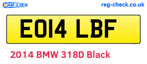 EO14LBF are the vehicle registration plates.