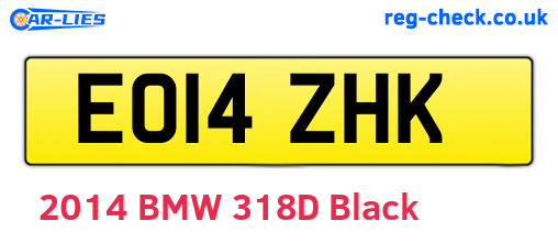 EO14ZHK are the vehicle registration plates.