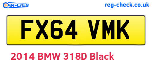 FX64VMK are the vehicle registration plates.