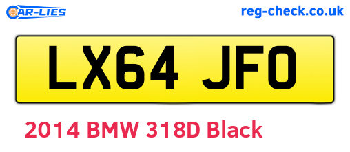 LX64JFO are the vehicle registration plates.