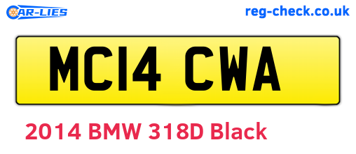 MC14CWA are the vehicle registration plates.