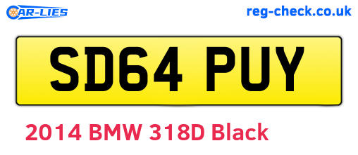 SD64PUY are the vehicle registration plates.