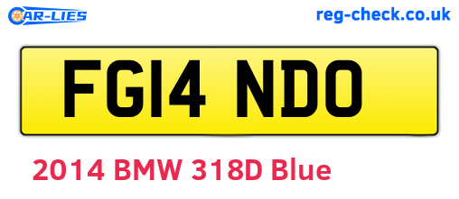 FG14NDO are the vehicle registration plates.
