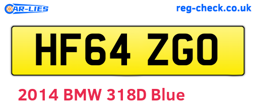 HF64ZGO are the vehicle registration plates.