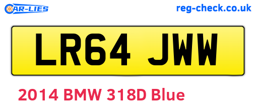 LR64JWW are the vehicle registration plates.