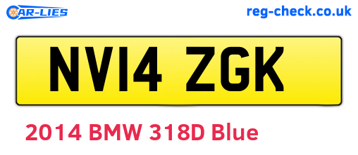 NV14ZGK are the vehicle registration plates.