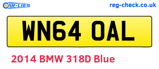 WN64OAL are the vehicle registration plates.