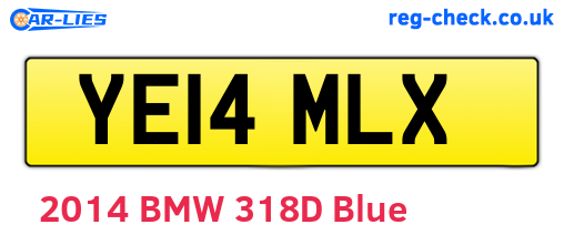 YE14MLX are the vehicle registration plates.