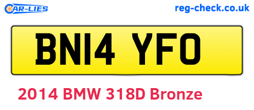 BN14YFO are the vehicle registration plates.