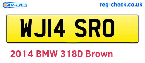 WJ14SRO are the vehicle registration plates.