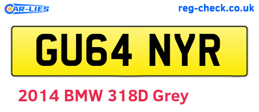 GU64NYR are the vehicle registration plates.