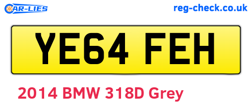 YE64FEH are the vehicle registration plates.