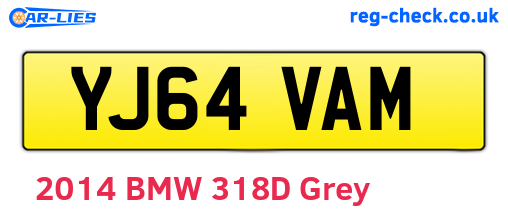 YJ64VAM are the vehicle registration plates.