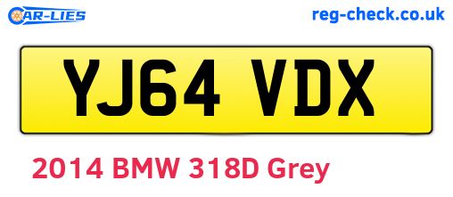 YJ64VDX are the vehicle registration plates.