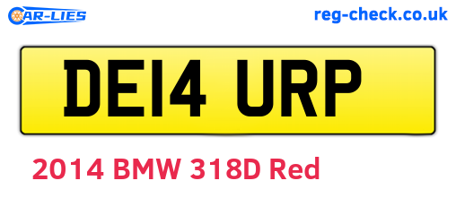 DE14URP are the vehicle registration plates.