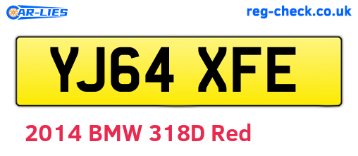 YJ64XFE are the vehicle registration plates.