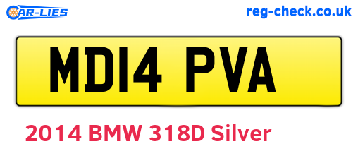 MD14PVA are the vehicle registration plates.