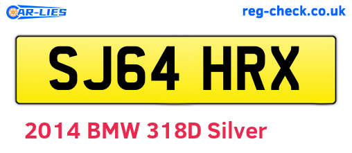 SJ64HRX are the vehicle registration plates.