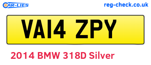 VA14ZPY are the vehicle registration plates.