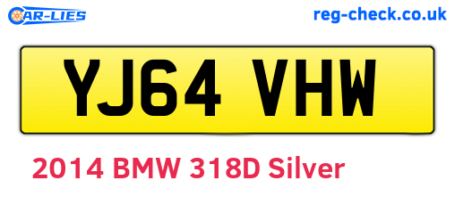 YJ64VHW are the vehicle registration plates.