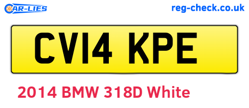CV14KPE are the vehicle registration plates.