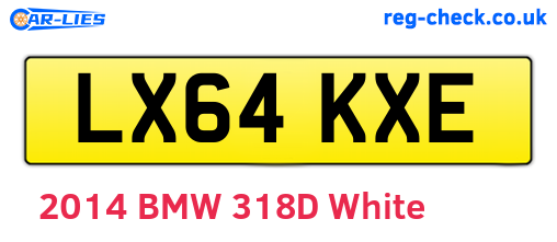 LX64KXE are the vehicle registration plates.