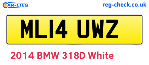 ML14UWZ are the vehicle registration plates.