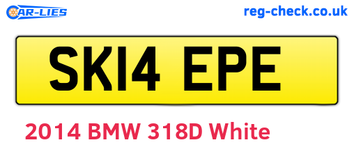SK14EPE are the vehicle registration plates.