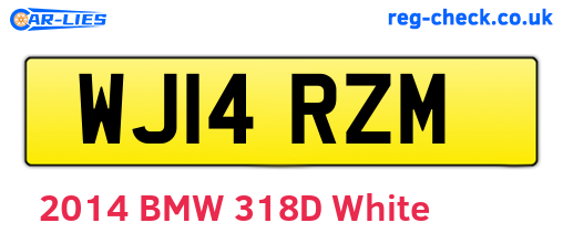 WJ14RZM are the vehicle registration plates.