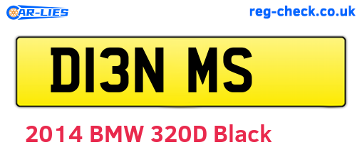 D13NMS are the vehicle registration plates.