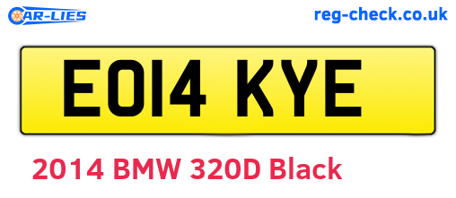 EO14KYE are the vehicle registration plates.