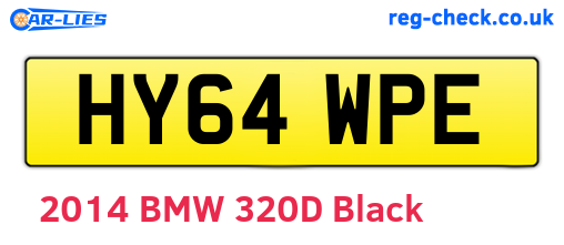 HY64WPE are the vehicle registration plates.