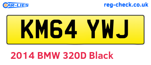 KM64YWJ are the vehicle registration plates.