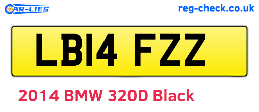 LB14FZZ are the vehicle registration plates.
