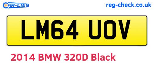 LM64UOV are the vehicle registration plates.