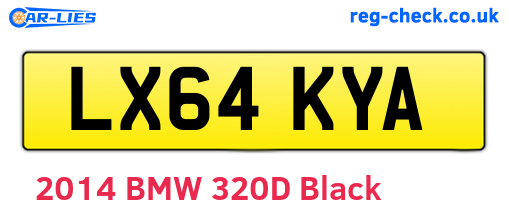 LX64KYA are the vehicle registration plates.
