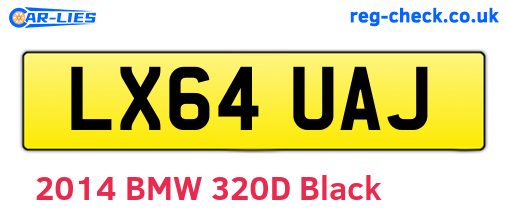 LX64UAJ are the vehicle registration plates.