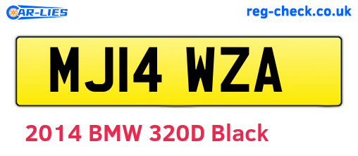 MJ14WZA are the vehicle registration plates.