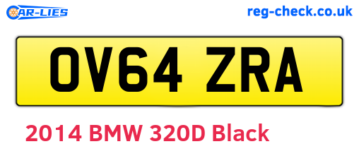 OV64ZRA are the vehicle registration plates.