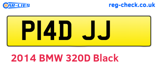 P14DJJ are the vehicle registration plates.