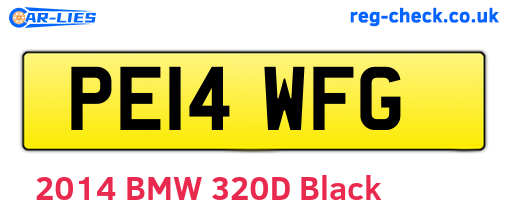 PE14WFG are the vehicle registration plates.