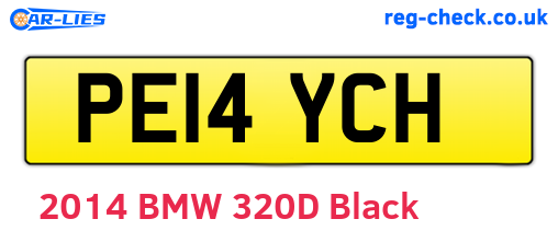 PE14YCH are the vehicle registration plates.