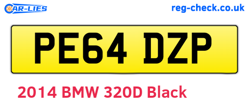 PE64DZP are the vehicle registration plates.