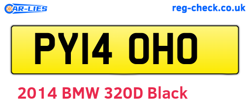 PY14OHO are the vehicle registration plates.