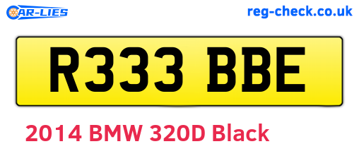R333BBE are the vehicle registration plates.