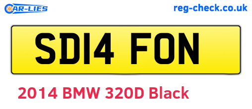 SD14FON are the vehicle registration plates.