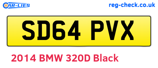 SD64PVX are the vehicle registration plates.