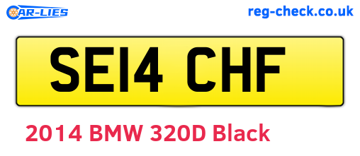 SE14CHF are the vehicle registration plates.