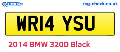 WR14YSU are the vehicle registration plates.