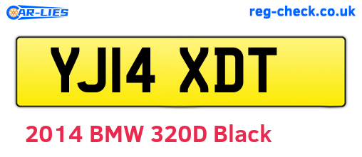 YJ14XDT are the vehicle registration plates.